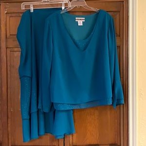 Teal Two-Piece Dress